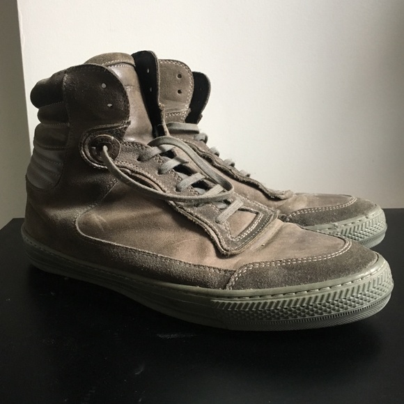 diesel black gold high top sneakers